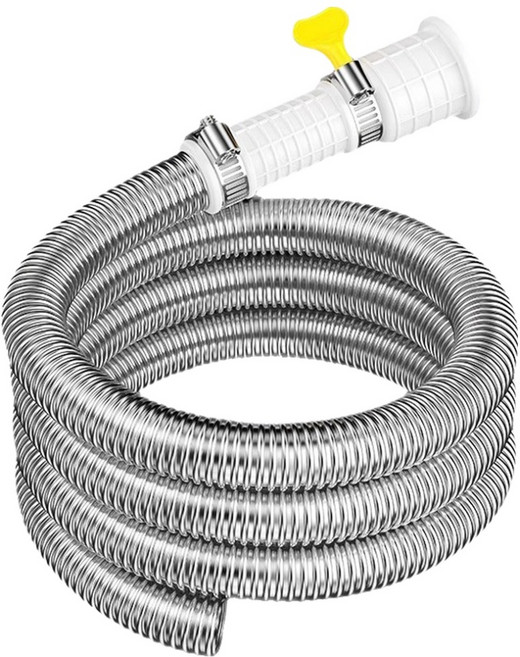 圓形簡約不鏽鋼冷氣排水管 銀色 80cm 18mm, 1個, 單一商品