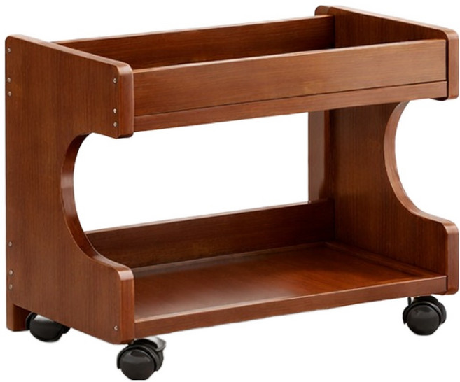 순잠 멀티 이동식 틈새 정리 선반 수납랙 트롤리, 브라운, 2단