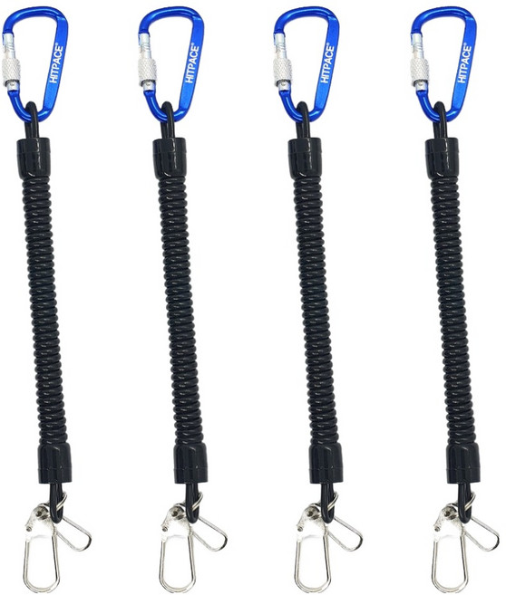 히트페이스 이중고리 스프링줄 1m, 블랙, 4개