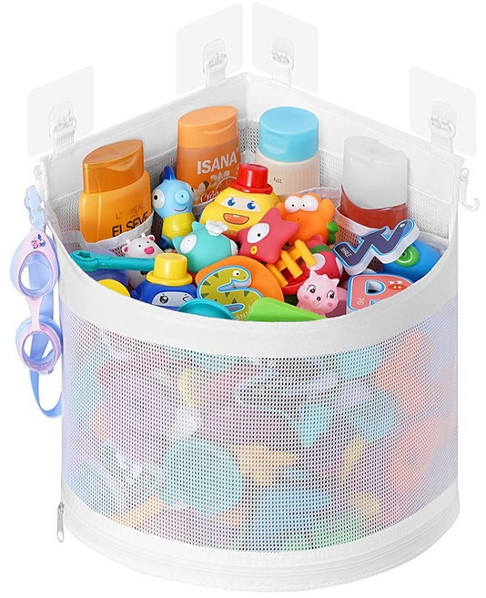베냥미 욕실 장난감 코너 그물망 정리함, 화이트, 1개