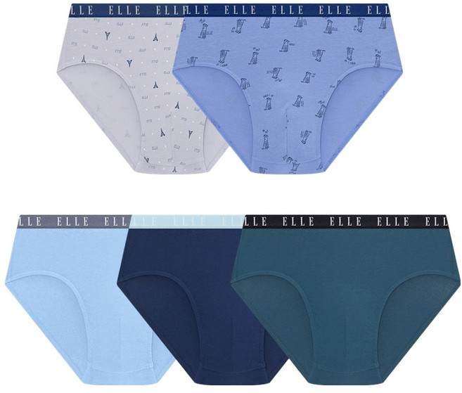 엘르이너웨어 아동용 삼각팬티 5종 세트