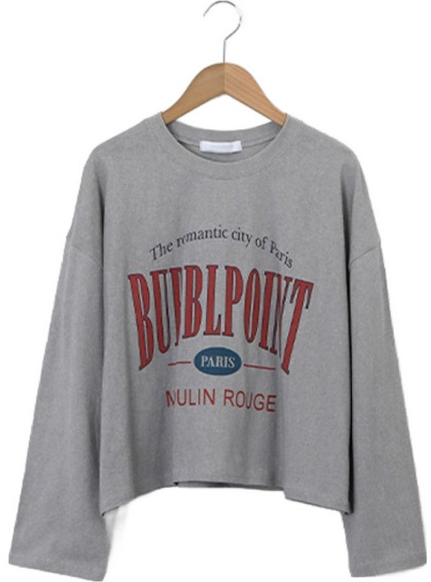 피핀 여성용 루즈핏 세미크롭 빅레터링 코튼티 112849