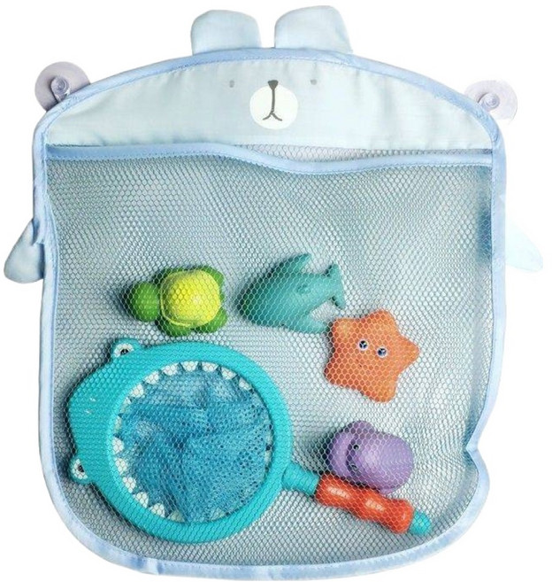 뉴토피아 욕실용 장난감 보관 메쉬 가방 목욕 용품 정리함, 곰돌이, 1개