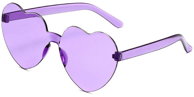다다랜드 파티용 선글라스 코스튬 소품 하트, 퍼플, 1개