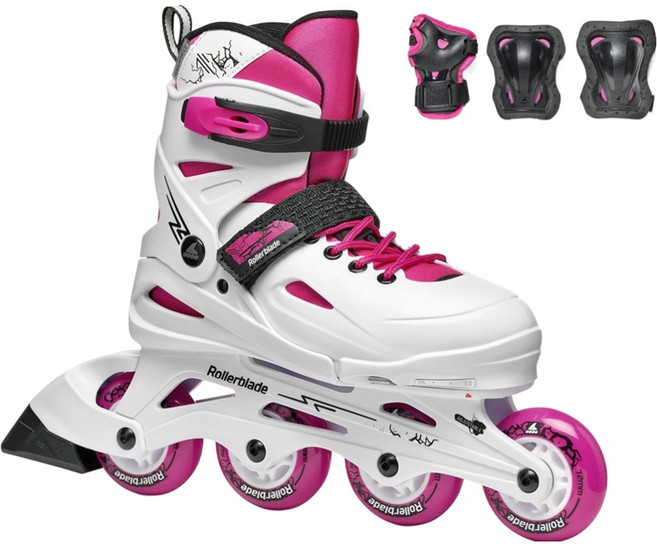 ROLLERBLADE 直排輪 Fury 組合, 白色 + 粉紅色, 1個