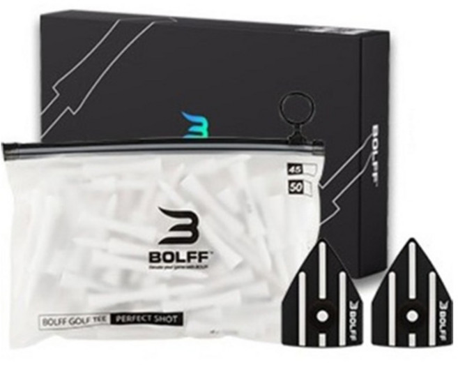 BOLFF 퍼펙트샷 골프티 에이밍 높이고정 대나무티 55p 세트, 1세트, 화이트
