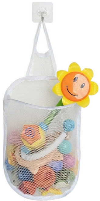 베냥미 걸이형 욕실 장난감 정리 그물망, 화이트, 1개