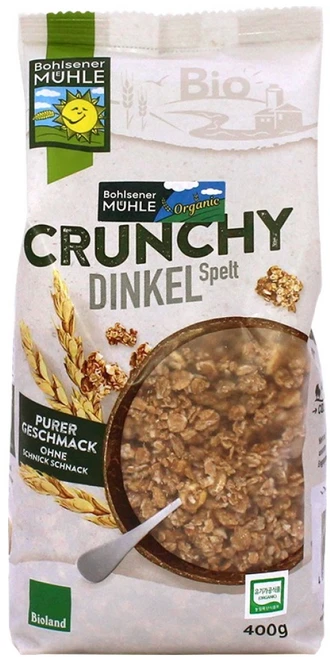 볼제너뮬러 유기농 스펠트밀 크런치 시리얼, 400g, 1개 - 쿠팡