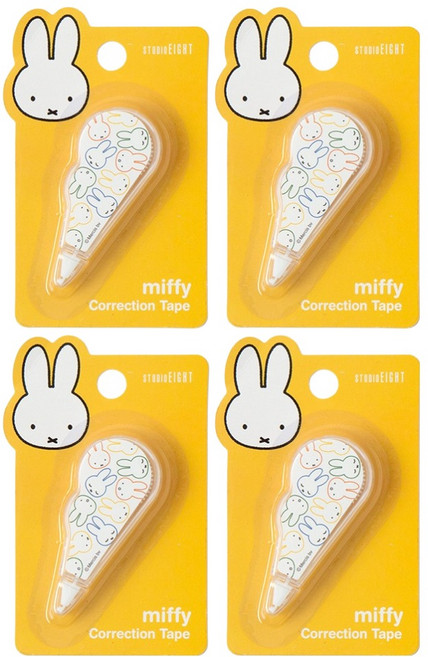 스튜디오에잇 미피 미니 수정 테이프 5mm x 3m, 옐로우, 4개