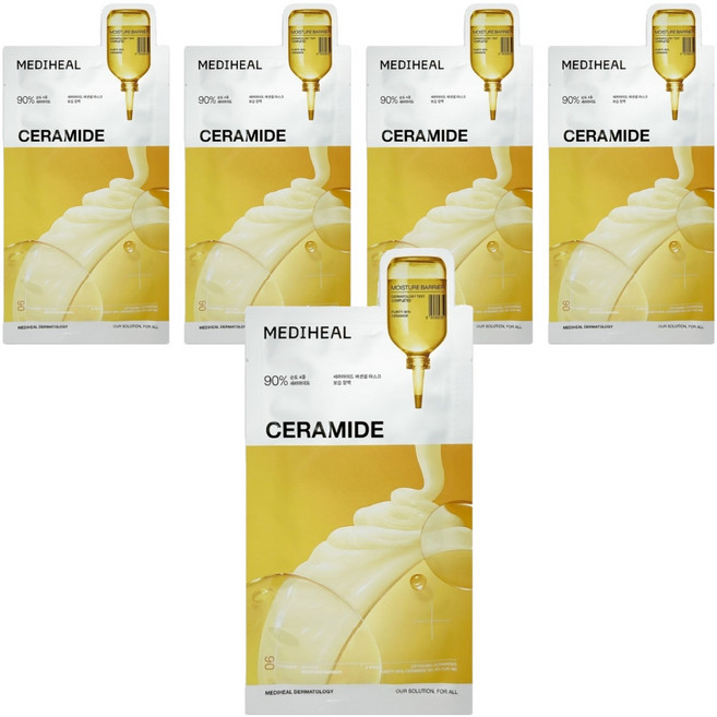 메디힐 세라마이드 에센셜 마스크팩 보습장벽 24ml, 5개