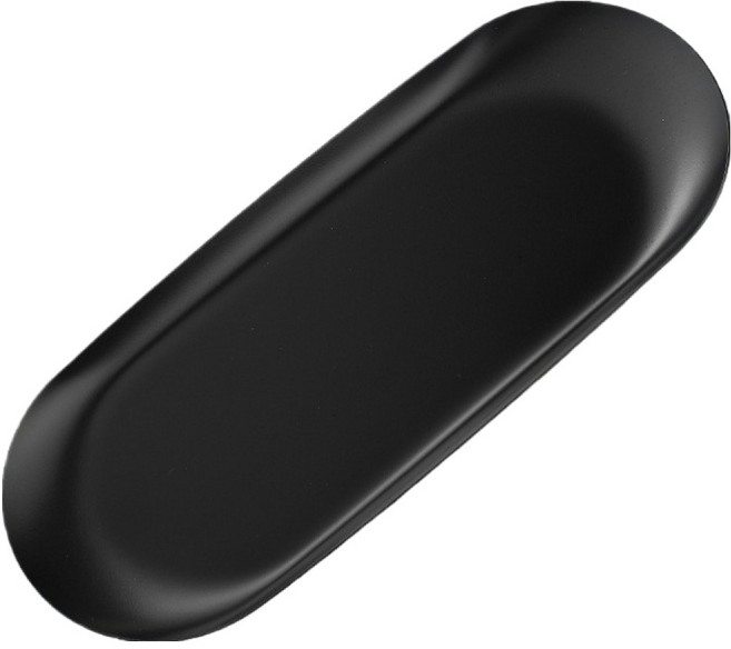 하미룸 메탈 스텐 쟁반 수납 트레이 타원형, 블랙, 1개