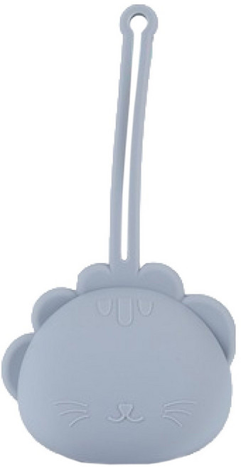 인아트 실리콘 공갈 젖꼭지 케이스, 파란색사자, 1개