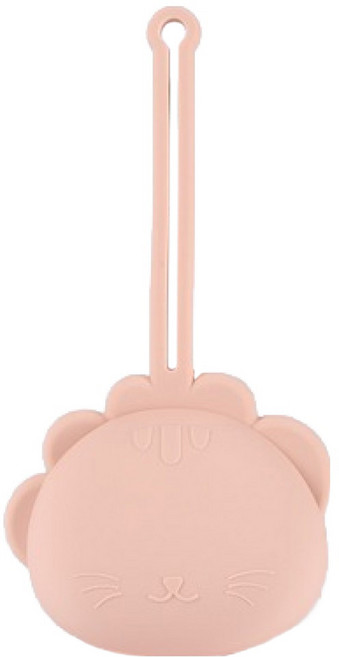 인아트 실리콘 공갈 젖꼭지 케이스, 분홍색사자, 1개