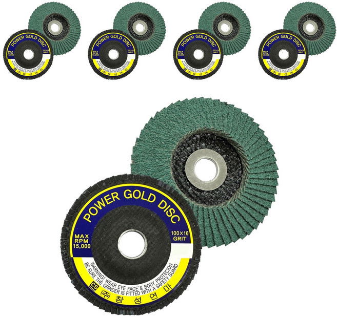 창성연마 파워 골드 디스크 날개페파 청평 스텐용 120방 100mm, 10개