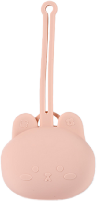 인아트 실리콘 공갈 젖꼭지 케이스, 분홍색토끼, 1개