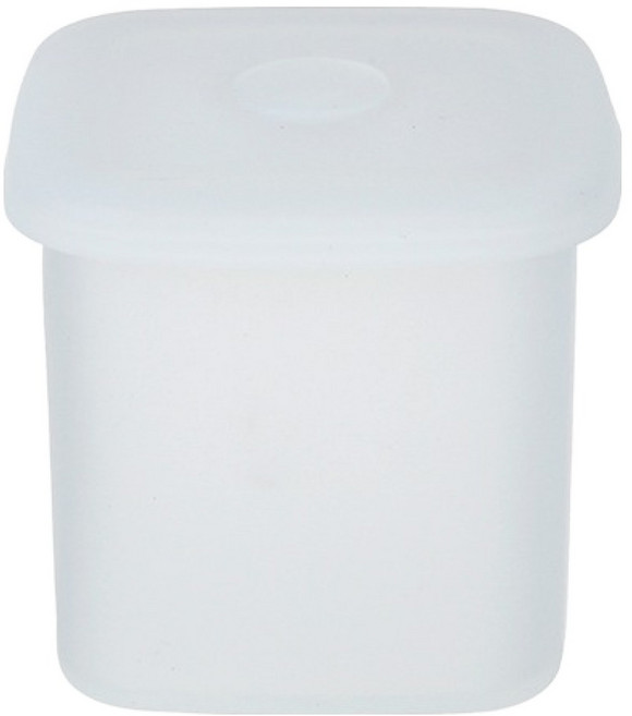 플라라 전자레인지 하이타입 실리콘 스팀홀 밀폐용기 사각형 600ml, 화이트, 1개