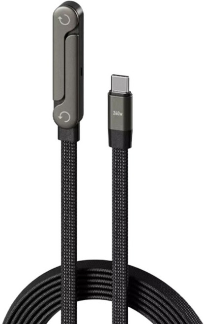 하이온 C타입-C타입 고속충전 거치형 충전케이블, 블랙