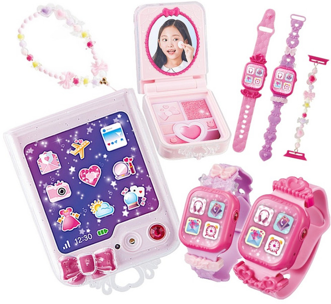 시크릿쥬쥬 플립폰 페어링워치 세트, 1세트, 혼합색상