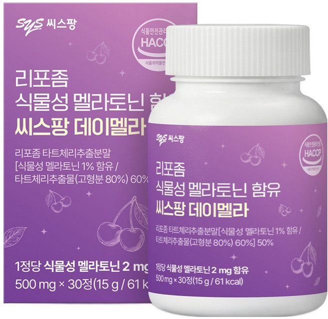 씨스팡 리포좀 식물성 멜라토닌 함유 데이멜라 15g, 1개, 30정