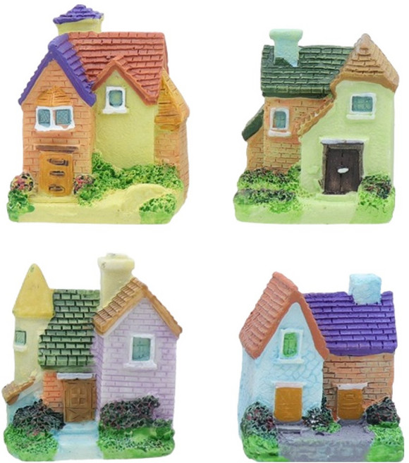 파이브오션 수족관장식 미니 하우스 No.443 4종 세트, 1세트