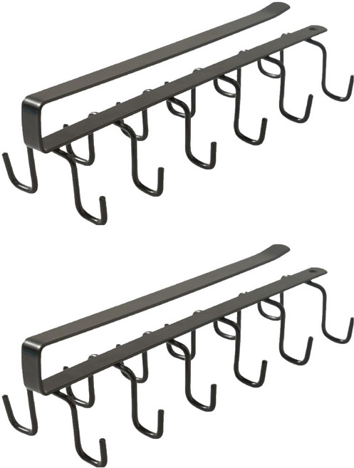 와이홉 옷장 선반 수납 정리 12구 잡화걸이, 블랙, 2개
