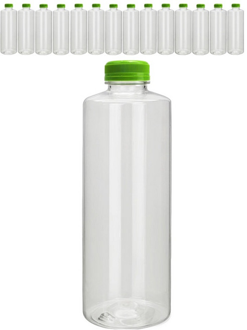 미르코리아 투명 페트병, 그린(브릿지캡), 15개, 1L