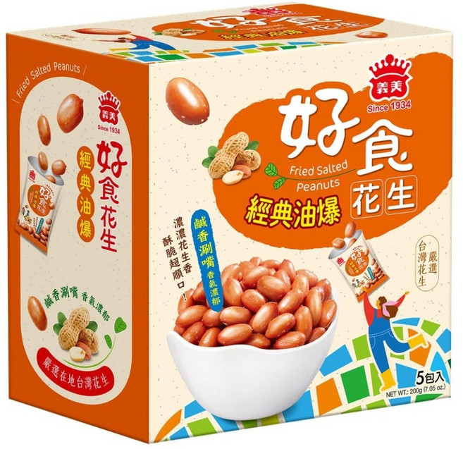 義美 好食花生隨享包 經典油爆, 200g, 1個