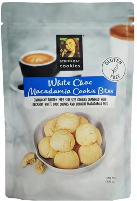 바이런베이쿠키스 글루텐프리 화이트 초코 마카다미아 쿠키 바이츠, 1개, 100g - 쿠팡
