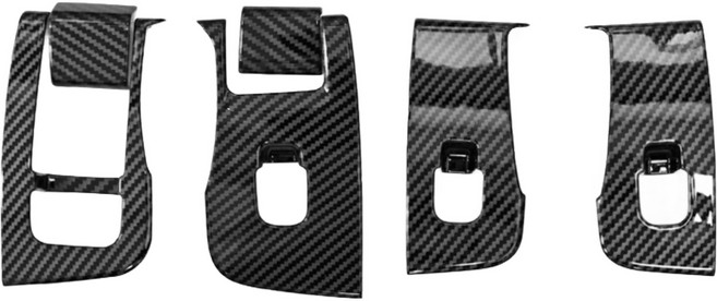 크립톤 테슬라 모델3 몰딩 윈도우스위치 6종 세트, 유광카본, 윈도우 스위치