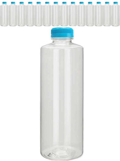 미르코리아 투명 페트병, 블루(브릿지캡), 15개, 1L