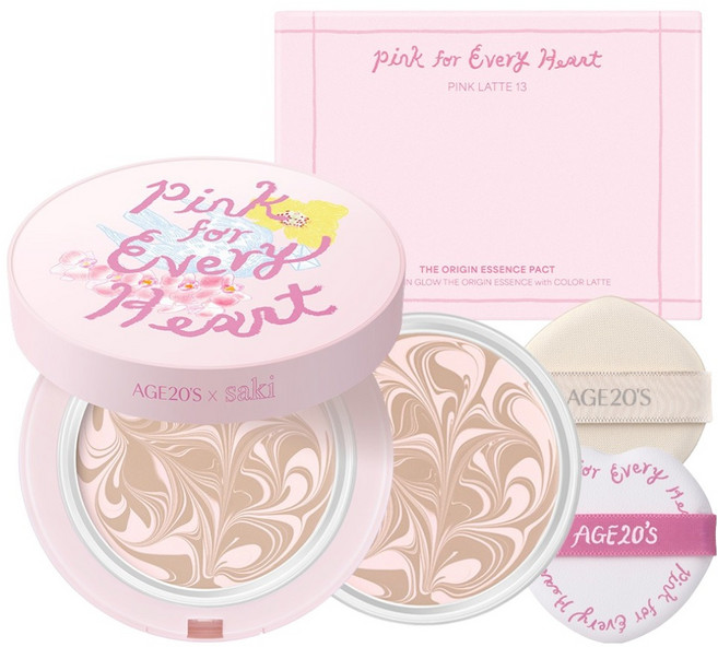 에이지투웨니스 핑크 포 에브리 하트 디오리진 에센스 쿠션 본품 + 리필 세트, 1세트, 핑크 라떼 13