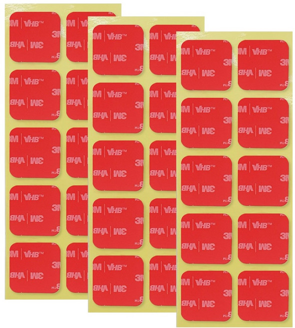 브이에이치비 초강력 투명 아크릴폼 사각 양면테이프 2 x 2 cm 10p, 3개