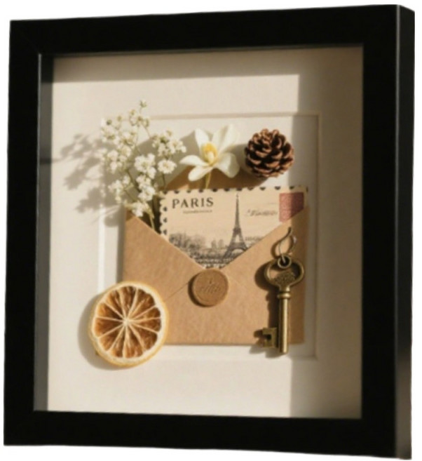 홈앤픽스 사진 인테리어 탁상용 그림 데코 액자프레임, 1개, 블랙