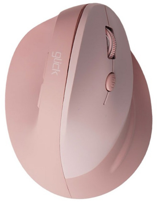 지클릭커 오피스프로 크루아상 무선 블루투스 인체공학 손목보호 버티컬 LED 마우스, 핑크, OPV10