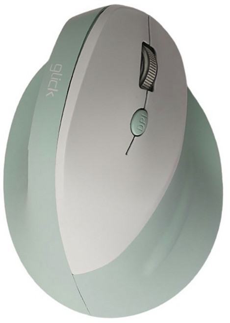 지클릭커 오피스프로 크루아상 무선 블루투스 인체공학 손목보호 버티컬 LED 마우스, 그린, OPV10