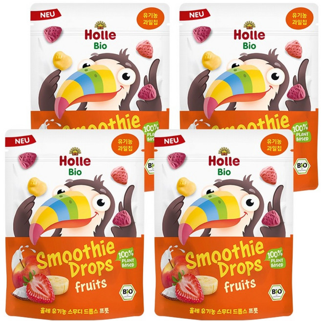 홀레 유기농 스무디 동결건조칩 프룻, 15g, 4개