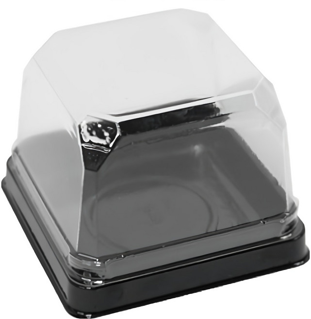 제이팩토리 사각 화과자 PET 1구 포장용기, 블랙, 50개