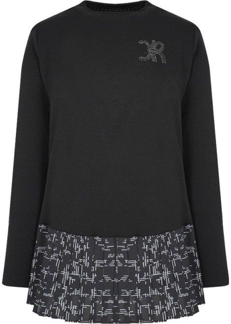 크로커다일 여성용 밑단 플리츠 장식 티셔츠 CLDS-TS106