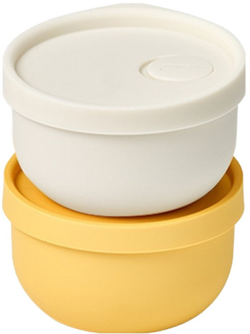 실리만 아이스웨이 실리콘 냉동밥용기 240ml x 2종 세트, 아이스화이트+허니옐로우, 1세트