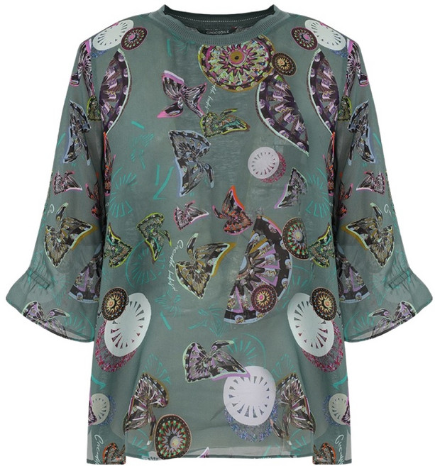 크로커다일 여성용 여름 모던 프린트 인견 티블라 CLDM-TS503