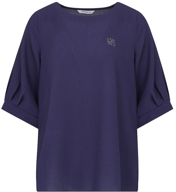 크로커다일 여성용 소매 장식 요철감소재 루즈핏 티셔츠 CLDM-TS118