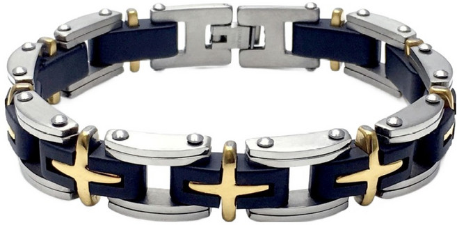 이츠굿텐 남성용 십자가 패션 체인팔찌