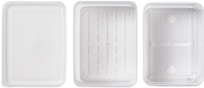 JAJU 잘보이는 채반 밀폐용기 1L, 2개, 1개입