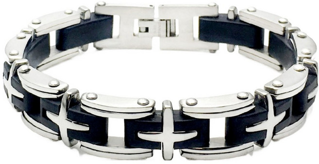 이츠굿텐 남성용 십자가 패션 체인팔찌