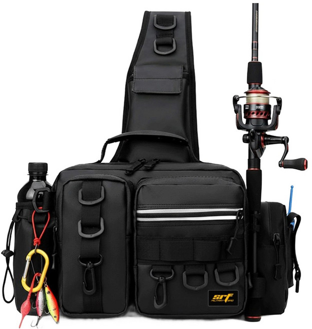 SRF 루어 낚시 방수 보조 가방 3WAY WP, 블랙