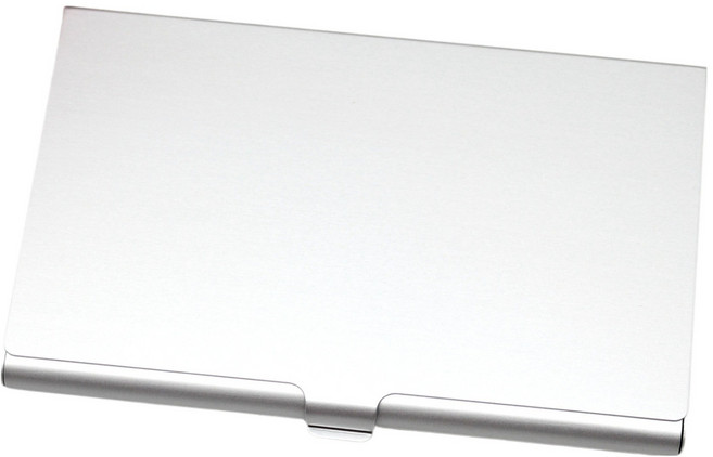 아이딥 고급 슬림핏 비즈니스 메탈 명함 케이스, 실버, 1개