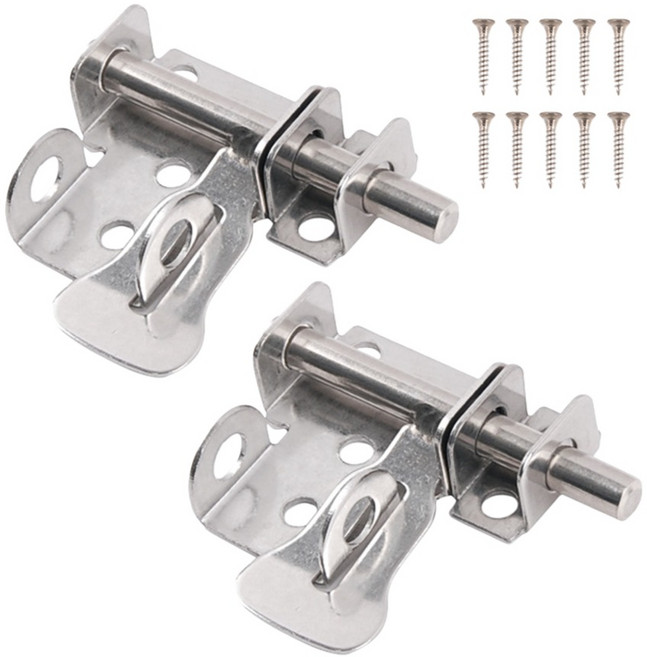 철물대장 소형 빗장 스텐 좌우호환형, 2개, 실버