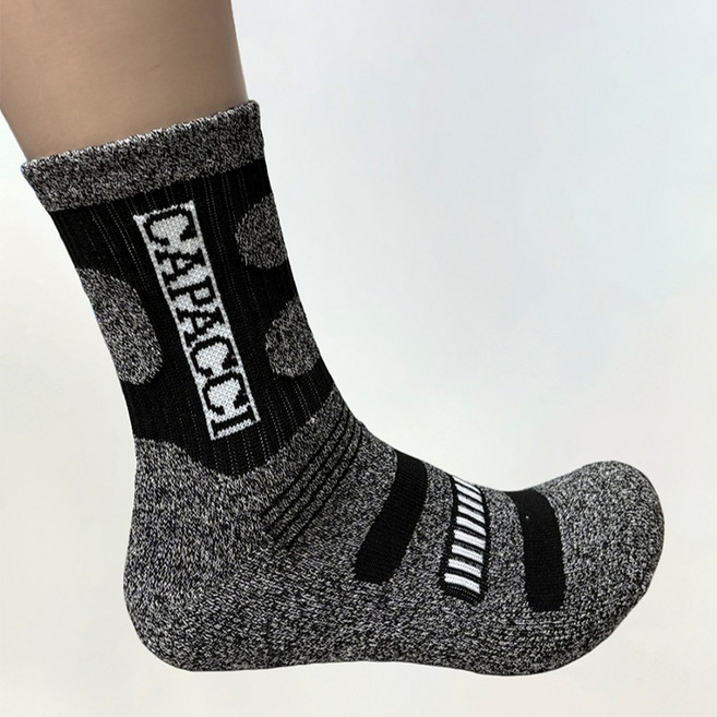 가파치 남성용 두꺼운 스포츠 이중바닥 작업 양말, 검정, 10개