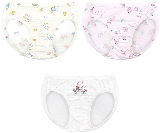 메이키즈 무형광 플라워드림 모달 삼각팬티 3종 세트