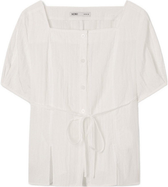 미쏘 여성용 스퀘어넥 반팔 블라우스